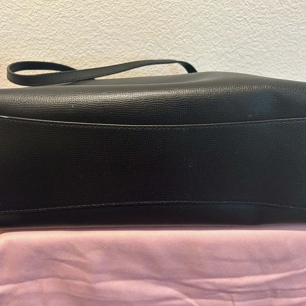 kate spade Black Pebbled Leather Tote with Spade Accent